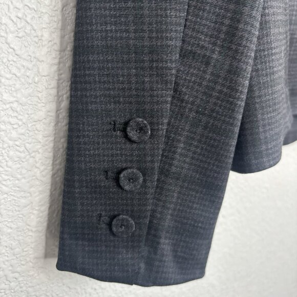 Amanda + Chelsea Women's Blazer Medium Gray Houndstooth Plaid Two Button Front - Picture 5 of 8